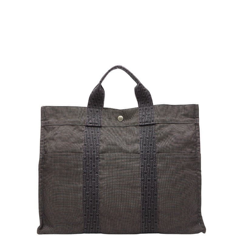 エルメス エールライントートMM ハンドバッグ トートバッグ グレー キャンバス レディース HERMES 【中古】