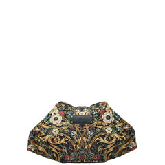 アレキサンダーマックイーン フラワープリント クラッチバッグ ブラック マルチカラー ナイロン レザー レディース Alexander McQueen 【中古】