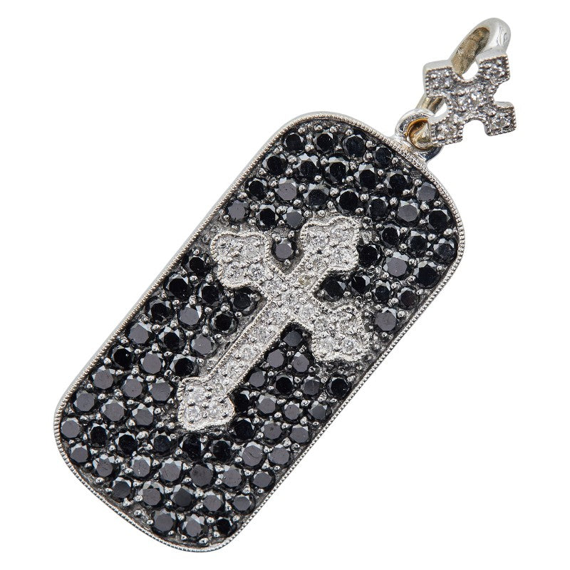 K18WG ホワイトゴールド ダイヤ2.50ct クロスモチーフ ペンダントトップ レディース 【中古】