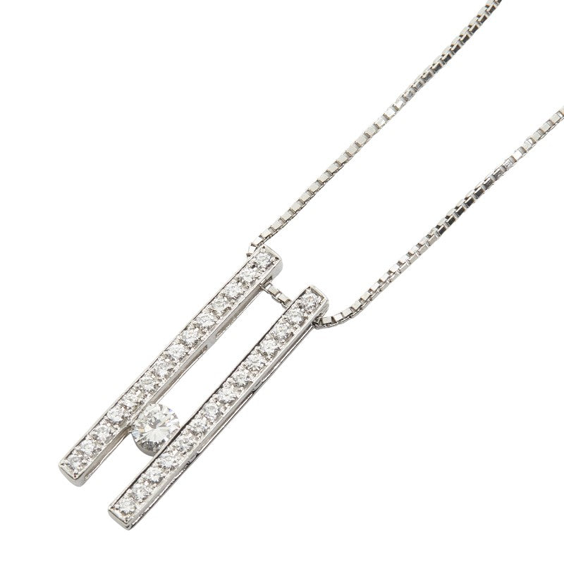 Pt900 プラチナ Pt850 プラチナ ダイヤ0.2ct ダイヤ0.3ct ネックレス レディース 【中古】
