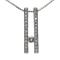 Pt900 プラチナ Pt850 プラチナ ダイヤ0.2ct ダイヤ0.3ct ネックレス レディース 【中古】