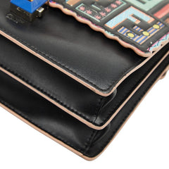 フェンディ キャナイ ミニ チェーン ショルダーバッグ 8M0381 ブラック マルチカラー レザー レディース FENDI 【中古】