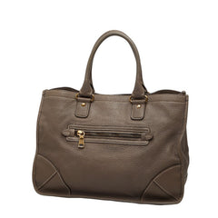 プラダ ハンドバッグ トートバッグ グレージュ レザー レディース PRADA 【中古】