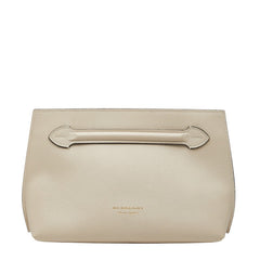 バーバリー クラッチバッグ アイボリー ベージュ レザー レディース BURBERRY 【中古】