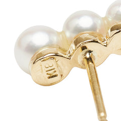 K18YG イエローゴールド アクアマリン1.82ct アコヤパール3.0～4.1mm ピアス レディース 【中古】