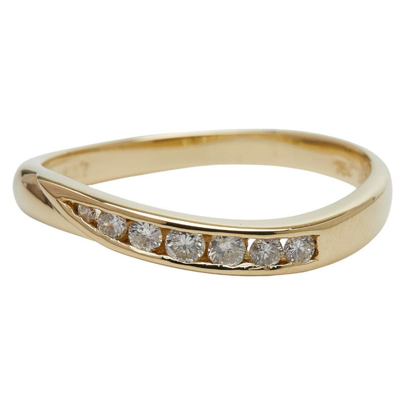 K18YG イエローゴールド ダイヤ0.17ct リング 指輪 レディース 13号 【中古】