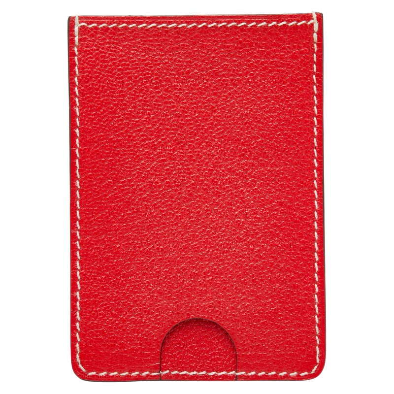 エルメス ポルクール パスケース カードケース ルージュ レッド レザー レディース HERMES 【中古】