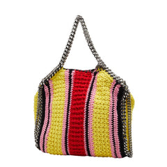 ステラマッカートニー ファラベラ ストライプコットンクロシェ チェーン ショルダーバッグ イエロー レッド ブラック コットン レディース Stella McCartney 【中古】