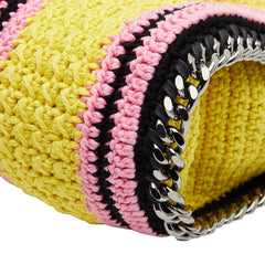 ステラマッカートニー ファラベラ ストライプコットンクロシェ チェーン ショルダーバッグ イエロー レッド ブラック コットン レディース Stella McCartney 【中古】