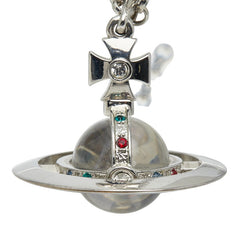 ヴィヴィアンウエストウッド プチオーブ ペンダントネックレス シルバー メタル ラインストーン レディース Vivienne Westwood 【中古】