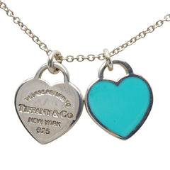 ティファニー リターン トゥ ティファニー ダブルハート タグ ネックレス シルバー ブルー SV925 シルバー レディース TIFFANY&Co. 【中古】