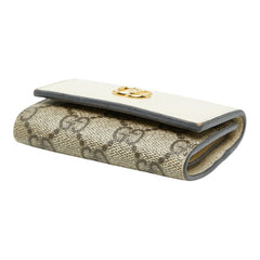 グッチ GGスプリーム GGマーモント 6連 キーケース 456118 ベージュ ホワイト PVC レザー レディース GUCCI 【中古】