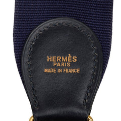 エルメス ショルダーストラップ ネイビー キャンバス レザー レディース HERMES 【中古】