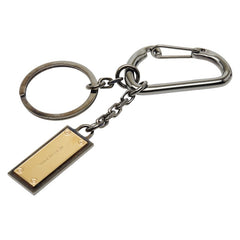 ドルチェアンドガッバーナ ロゴプレート キーホルダー バッグチャーム ブラック ゴールド メッキ メンズ DOLCE&GABBANA 【中古】