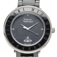 ヴィヴィアンウエストウッド 腕時計 クオーツ ブラック文字盤 ステンレススチール レディース Vivienne Westwood 【中古】
