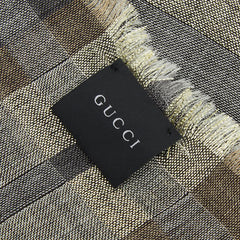 グッチ GG柄 ストール グレー マルチカラー ウール シルク ビスコース/ポリエステル レディース GUCCI 【中古】