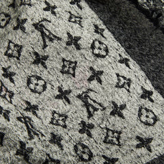 ルイ ヴィトン モノグラム スカーフ ブラック グレー シルク ウール レディース LOUIS VUITTON 【中古】