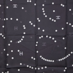 シャネル ココマーク パール柄 スカーフ ブラック マルチカラー レディース CHANEL 【中古】