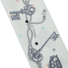 エルメス ツイリー LES CLES A POIS スカーフ ホワイト マルチカラー レディース HERMES 【中古】