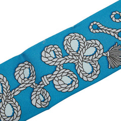 エルメス ツイリー Galons et Brandebourgs 飾緒とブランデンブルク飾り スカーフ ブルー グレー レディース HERMES 【中古】