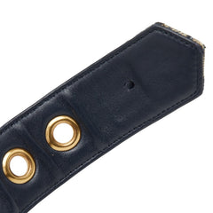 ディオール トロッター オブリーク ベルト サイズ：75 ベージュ ネイビー キャンバス レザー レディース Dior 【中古】