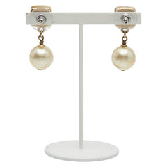 シャネル ココマーク パール ピアス ゴールド オレンジ メッキ フェイクパール レディース CHANEL 【中古】