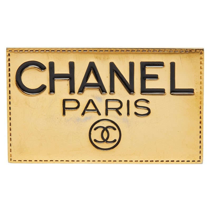 シャネル ロゴプレート ブローチ ゴールド メッキ レディース CHANEL 【中古】