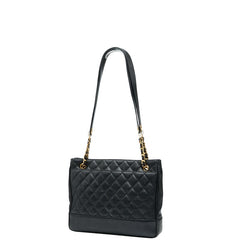 シャネル マトラッセ チェーン トートバッグ ショルダーバッグ ブラック キャビアスキン レディース CHANEL 【中古】