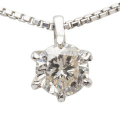 Pt850 プラチナ Pt900 プラチナ ダイヤ0.35ct 1P プチ ペンダントネックレス レディース 【中古】