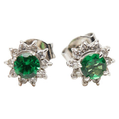 K18WG ホワイトゴールド ダイヤ0.1ct スタッドピアス レディース 【中古】