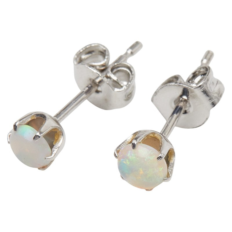 K18WG ホワイトゴールド オパール スタッドピアス レディース 【中古】