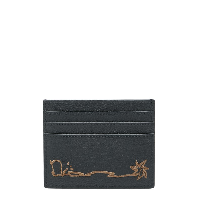 ディオール カードケース パスケース ブラック レザー レディース Dior 【中古】