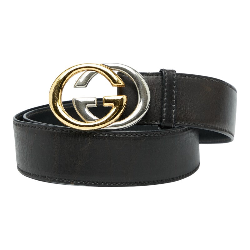 グッチ ベルト サイズ：95/38 ブラック レザー レディース GUCCI 【中古】