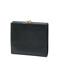 サルヴァトーレフェラガモ ガンチーニ がま口 二つ折り財布 AQ-228593 ブラック レザー レディース Salvatore Ferragamo 【中古】