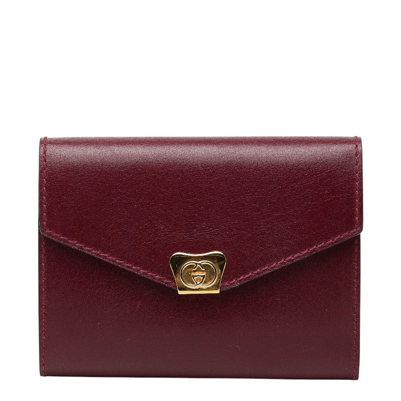 グッチ - 手帳カバー 031 379 4328 ワインレッド ボルドー レザー レディース GUCCI 【中古】
