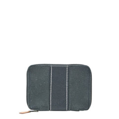 エルメス ドーヴィル パースPM ラウンドファスナー 二つ折り財布 ブラック キャンバス レディース HERMES 【中古】