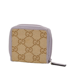 グッチ GGキャンバス コインケース 小銭入れ 115255 ベージュ パープル キャンバス レザー レディース GUCCI 【中古】