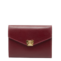 グッチ - 手帳カバー 031 379 4328 ワインレッド ボルドー レザー レディース GUCCI 【中古】