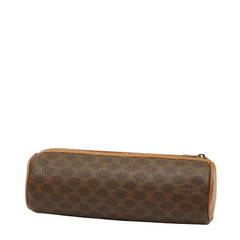 セリーヌ マカダム ポーチ ブラウン PVC レザー レディース CELINE 【中古】