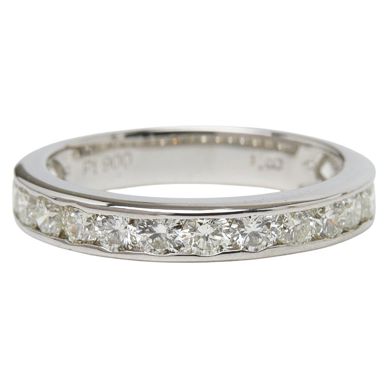 Pt900 プラチナ ダイヤ1.00ct ハーフエタニティ リング 指輪 レディース 10号 【中古】