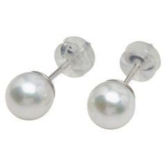 K14WG ホワイトゴールド アコヤパール6.5～6.6mm ピアス レディース 【中古】