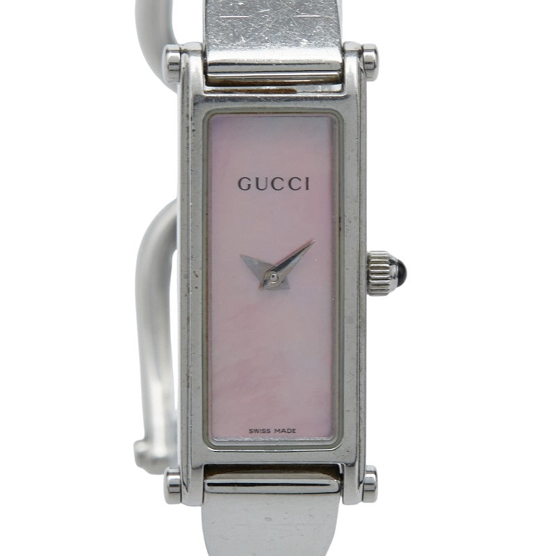 グッチ 腕時計 バングルウォッチ 1500L クオーツ ピンク文字盤 ステンレススチール レディース GUCCI 【中古】