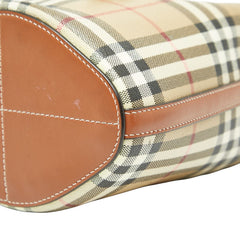 バーバリー ノバチェック TBロゴ ハンドバッグ ショルダーバッグ 2WAY ベージュ マルチカラー PVC レザー レディース BURBERRY 【中古】