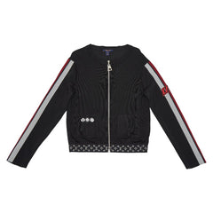 ルイ ヴィトン LVロゴ ジップアップブルゾン サイズS ブラック マルチカラー レーヨン シルク ポリエステル レディース LOUIS VUITTON 【中古】