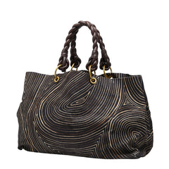 ボッテガヴェネタ イントレチャート トートバッグ キャンバス レザー レディース BOTTEGAVENETA 【中古】