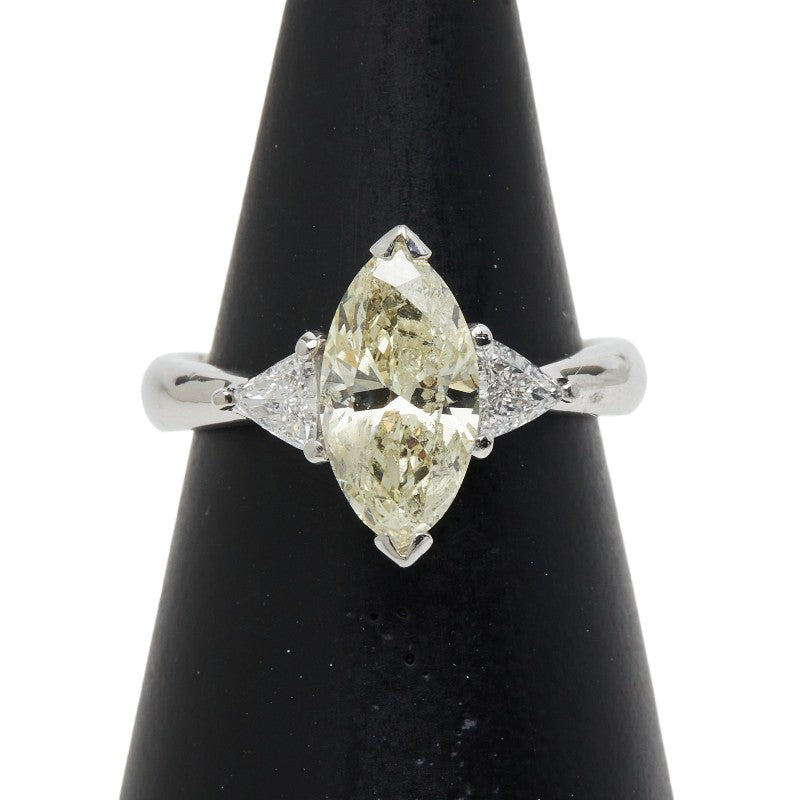 Pt900 プラチナ ダイヤ1.807ct ダイヤ0.27ct マーキスカット リング 指輪 レディース 12号 【中古】