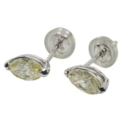K18WG ホワイトゴールド ダイヤ1.00ct ピアス レディース 【中古】