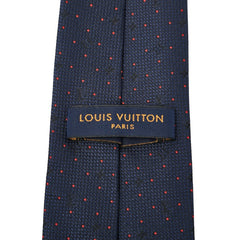 ルイ ヴィトン モノグラム ドット LVデュアル ネクタイ M75940 ネイビー レッド シルク メンズ LOUIS VUITTON 【中古】
