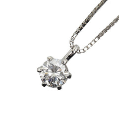 Pt900 プラチナ Pt850 プラチナ ダイヤ0.461ct ラウンドブリリアント ネックレス レディース 【中古】