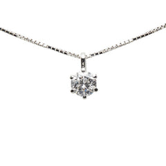 Pt900 プラチナ Pt850 プラチナ ダイヤ0.461ct ラウンドブリリアント ネックレス レディース 【中古】